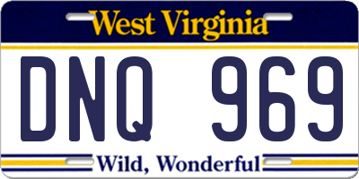 WV license plate DNQ969