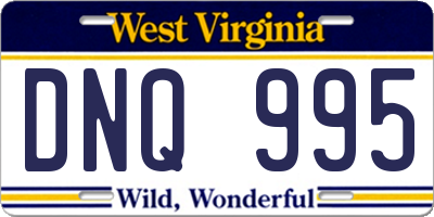 WV license plate DNQ995