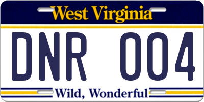 WV license plate DNR004
