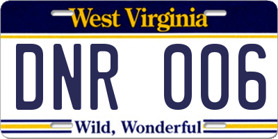 WV license plate DNR006