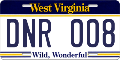 WV license plate DNR008