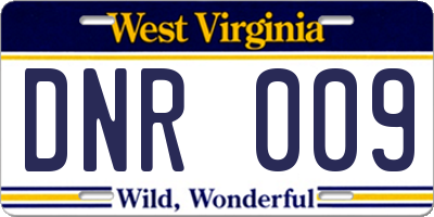 WV license plate DNR009
