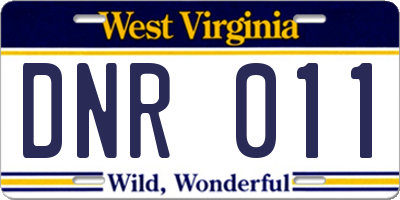 WV license plate DNR011