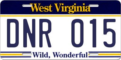 WV license plate DNR015