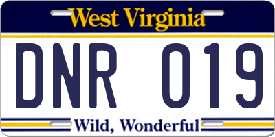 WV license plate DNR019