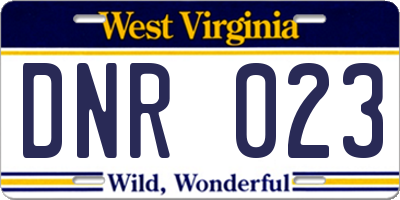 WV license plate DNR023