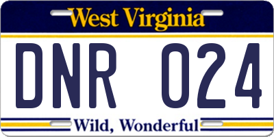 WV license plate DNR024