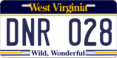 WV license plate DNR028