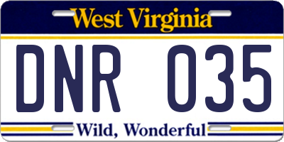 WV license plate DNR035