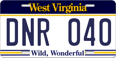 WV license plate DNR040