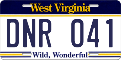 WV license plate DNR041