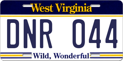 WV license plate DNR044