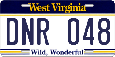 WV license plate DNR048