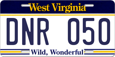 WV license plate DNR050