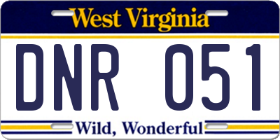 WV license plate DNR051