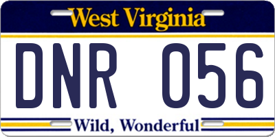 WV license plate DNR056