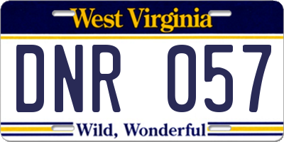 WV license plate DNR057
