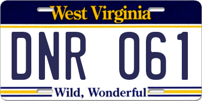 WV license plate DNR061