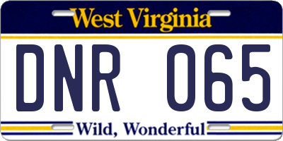 WV license plate DNR065