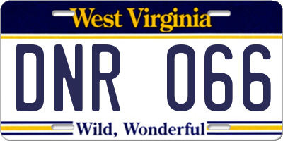 WV license plate DNR066