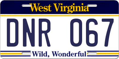 WV license plate DNR067