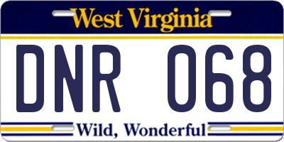WV license plate DNR068