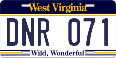 WV license plate DNR071