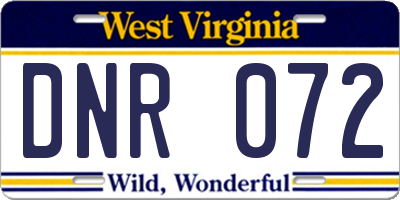 WV license plate DNR072