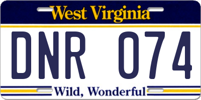 WV license plate DNR074