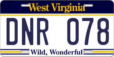 WV license plate DNR078