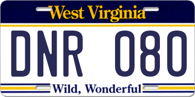 WV license plate DNR080