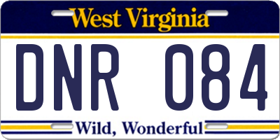 WV license plate DNR084