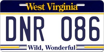 WV license plate DNR086