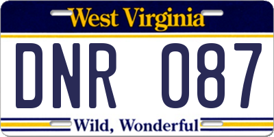 WV license plate DNR087