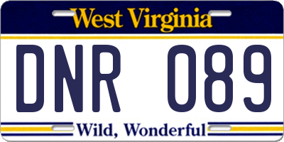 WV license plate DNR089