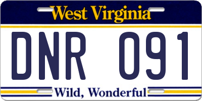 WV license plate DNR091