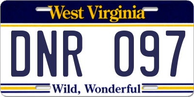 WV license plate DNR097