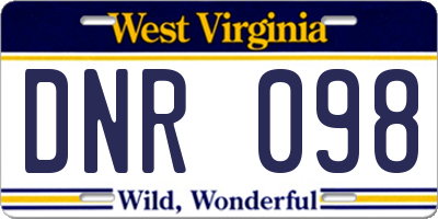 WV license plate DNR098