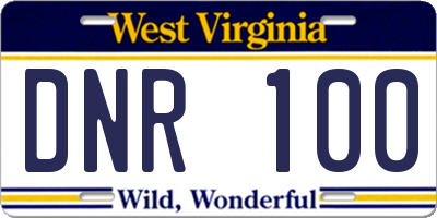 WV license plate DNR100