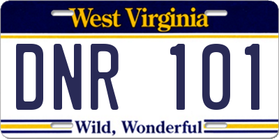WV license plate DNR101