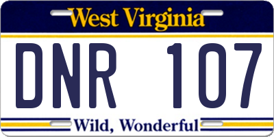 WV license plate DNR107