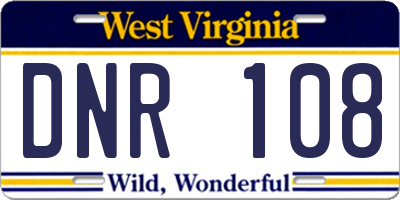 WV license plate DNR108