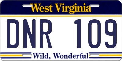 WV license plate DNR109