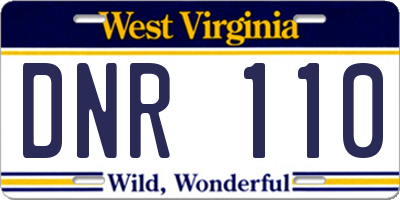 WV license plate DNR110