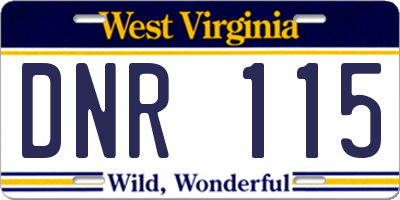 WV license plate DNR115
