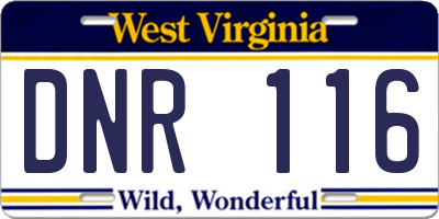 WV license plate DNR116