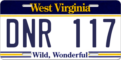WV license plate DNR117