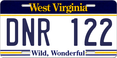 WV license plate DNR122