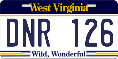 WV license plate DNR126
