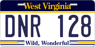 WV license plate DNR128